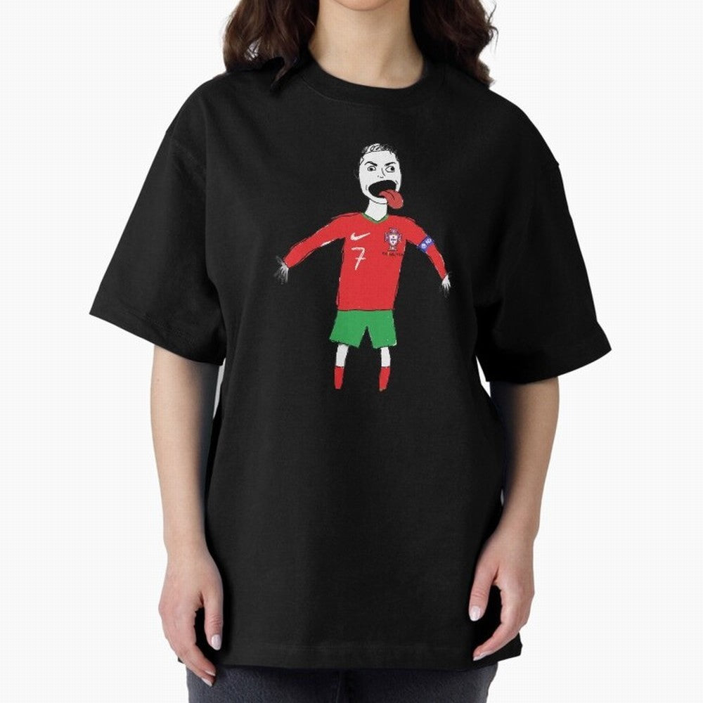 Badly Drawn Ronaldo Oversized T-Shirt Bring Global Tournament Vibes to Match Day Hype around FIFA World Cup 2026 Group Stage, Cristiano Ronaldo, Haaland and CR7, Argentina, Sports Nostalgia, International Competition, Famous Players and