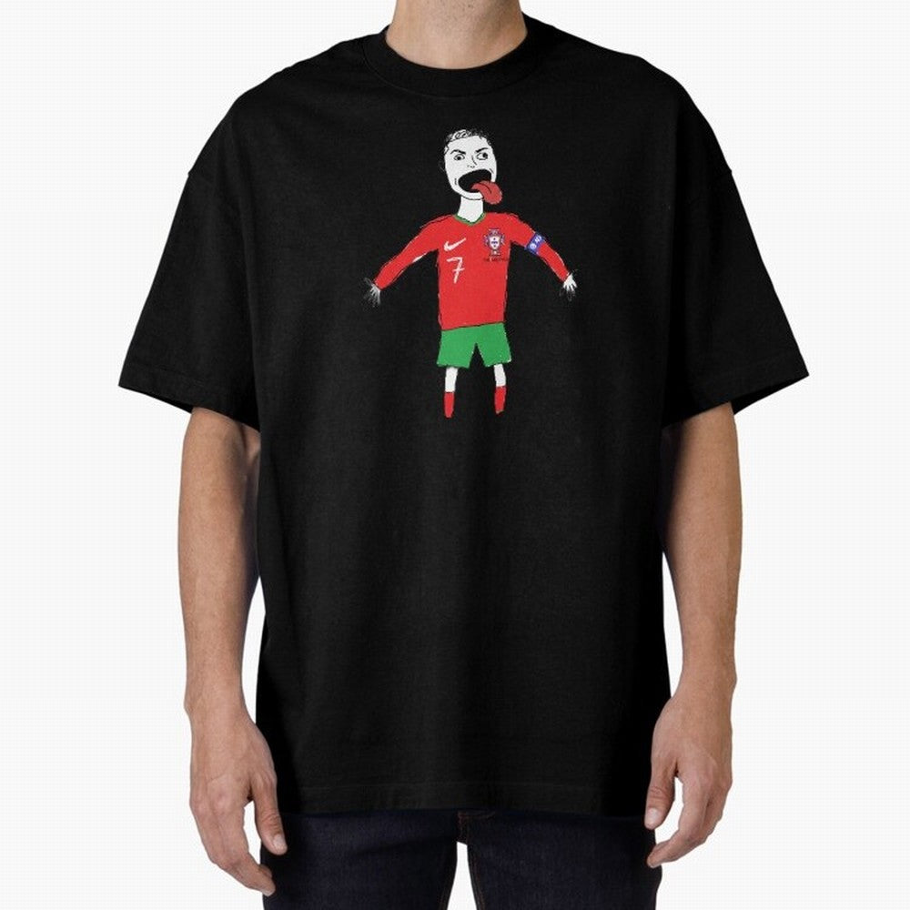 Badly Drawn Ronaldo Oversized T-Shirt Bring Global Tournament Vibes to Match Day Hype around FIFA World Cup 2026 Group Stage, Cristiano Ronaldo, Haaland and CR7, Argentina, Sports Nostalgia, International Competition, Famous Players and