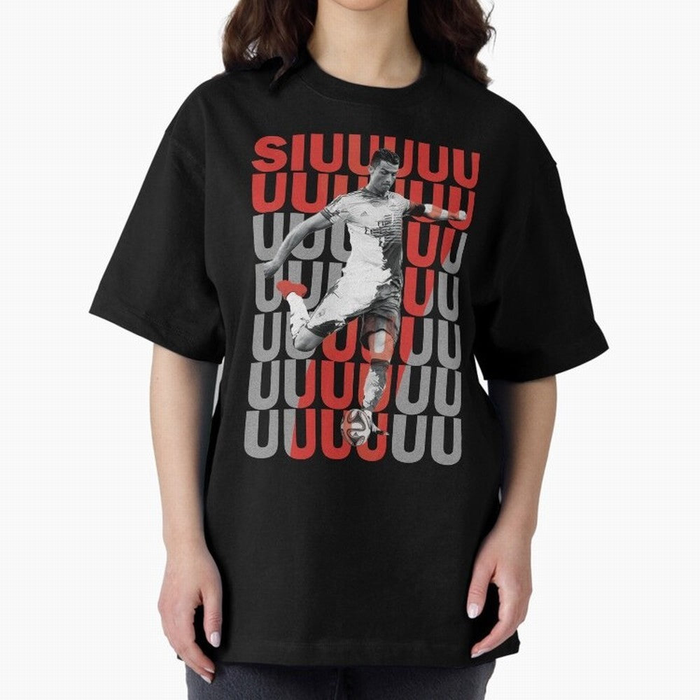 Siuuuuuu Cristiano Ronaldo Oversized T-Shirt Show Your Tournament Heart for Global Football Passion for FIFA World Cup 2026 USA Canada Mexico, Highlighting Messi, CR7 and Mbappe, France, Goal Celebration Energy, Supporter Heritage, Football Icons