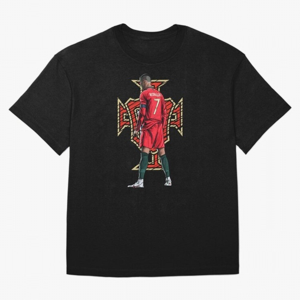 Cristiano Ronaldo Portugal Logo Oversized T-Shirt Mark FIFA World Cup 2026 Group Stage Inspired by Cristiano Ronaldo, Spain Energy, Soccer Culture, Superstar Moments, National Team Dreams and Competitive Fire; Ideal for Passionate Fans Who Love