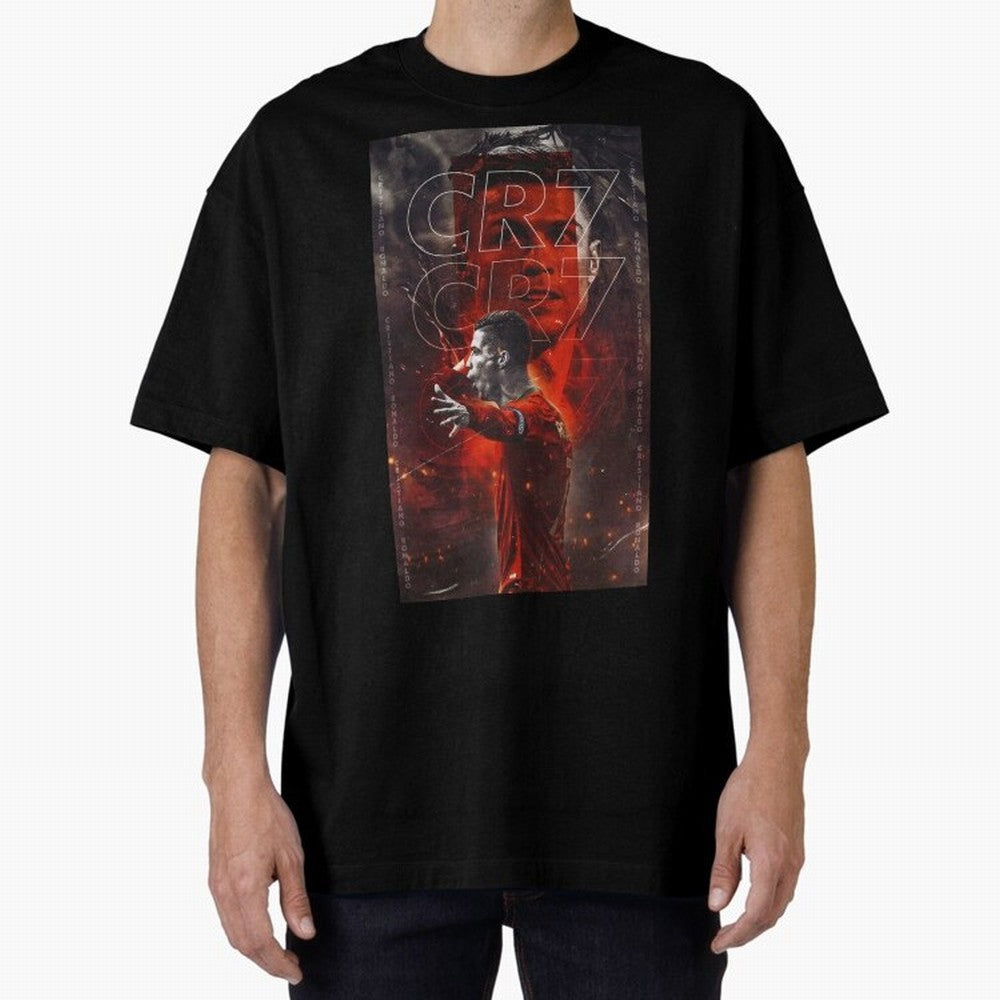 Cristiano Ronaldo Art Oversized T-Shirt Follow FIFA World Cup 2026 Group Stage for Fans of Messi and Spain and Netherlands, Bringing Stadium Memories, Football Loyalty, International Chants and Championship Tradition; Ideal for Passionate Fans Who