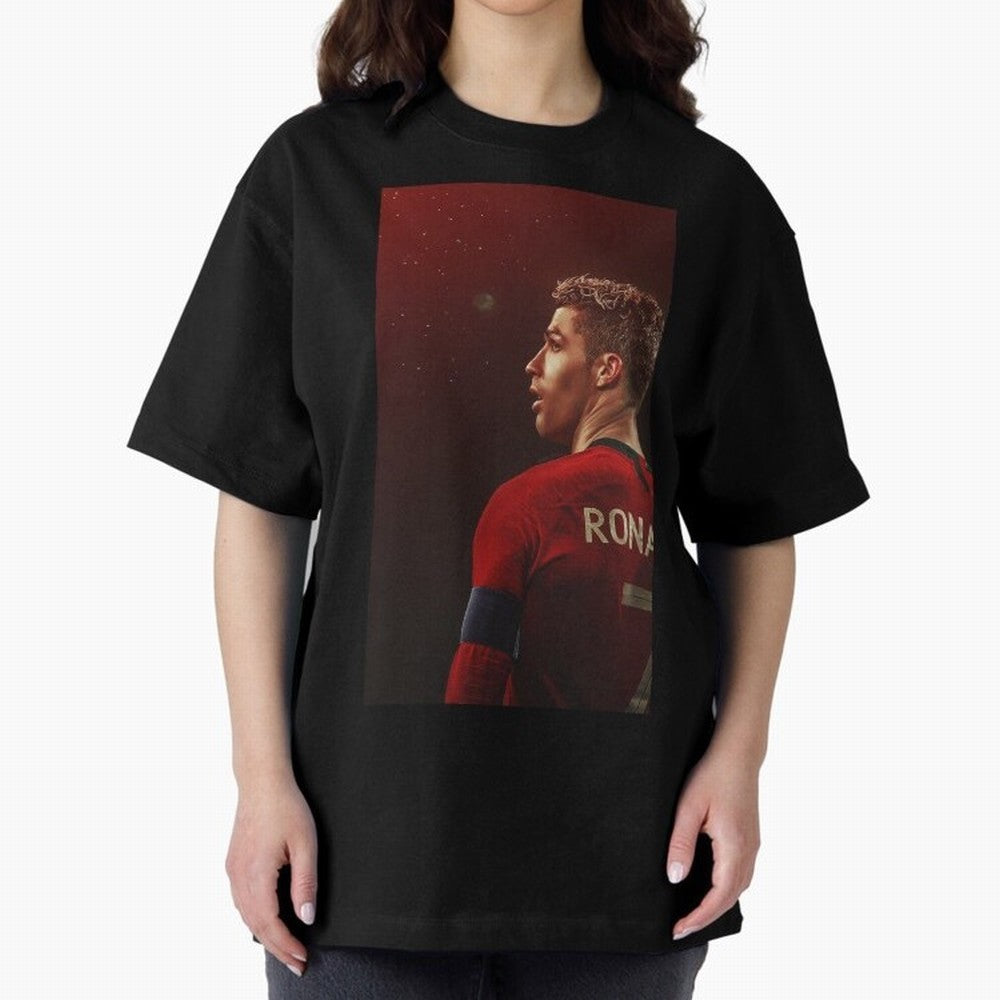 Art Ronaldo Wallpaper Oversized T-Shirt Bring Retro Soccer Energy to Match Day Hype around FIFA World Cup 2026 USA Canada Mexico, Haaland, Argentina and Brazil, Tournament Hype, Historic Matchups, Family Viewing Parties and Global Sports Pride;