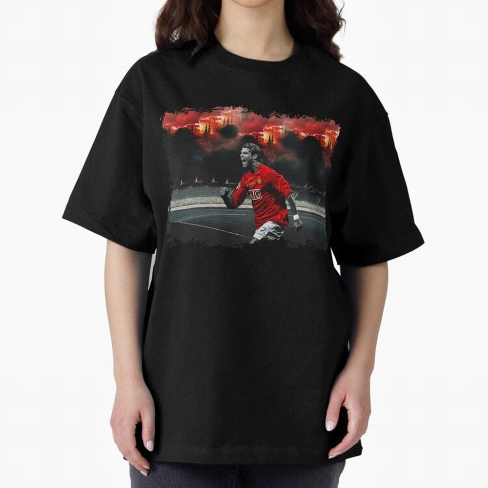 Cristiano Ronaldo Manchester 8K Oversized T-Shirt Honor Football Greatness during Match Day Hype around FIFA World Cup 2026, Mbappe, Portugal, Spain and Germany, Soccer Culture, Superstar Moments, National Team Dreams and Competitive Fire; Ideal