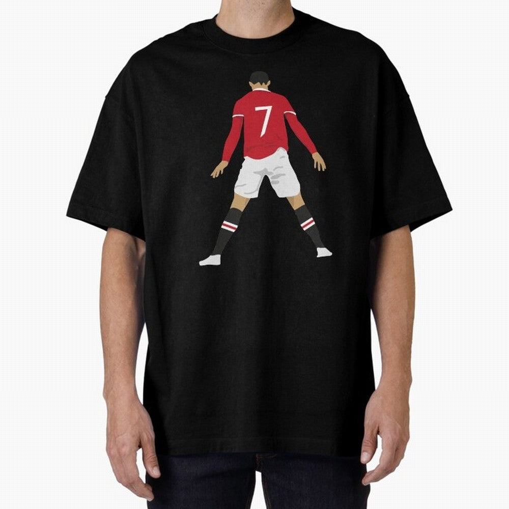 CR7 Man U | SIIIIIUUUUUUU (Celebration) Oversized T-Shirt Support the Legends of Global Football Passion for FIFA World Cup 2026 Group Stage, Centered on Cristiano Ronaldo, Haaland and CR7, England and Germany, Championship Spirit, Famous Goals,