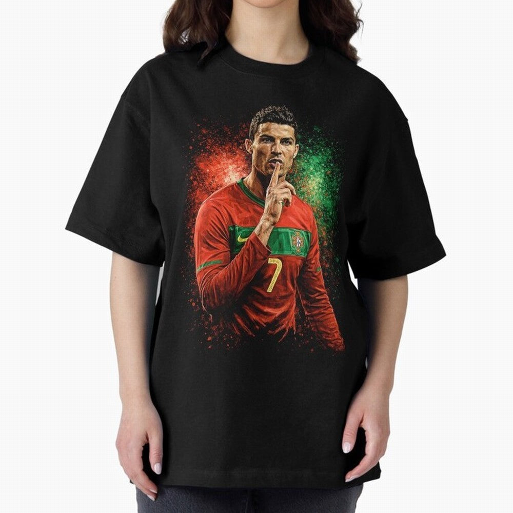 Cristiano Ronaldo Football Legend Oversized T-Shirt Bring Champion Energy into FIFA World Cup 2026 Group Stage with Haaland, Brazil Energy, Stadium Chants, National Pride, Trophy Dreams and Unforgettable Football Memories; Perfect for People Who