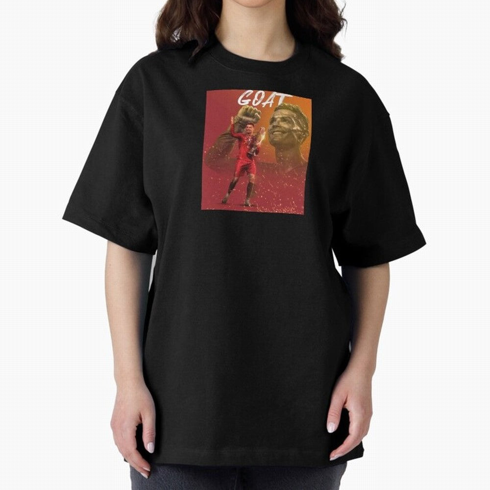 Wallpaper Cris Ronaldo Oversized T-Shirt Celebrate Football Heritage in Global Football Passion for FIFA World Cup 2026, Inspired by Messi, Argentina, Sports Nostalgia, International Competition, Famous Players and Unforgettable Victories; Ideal