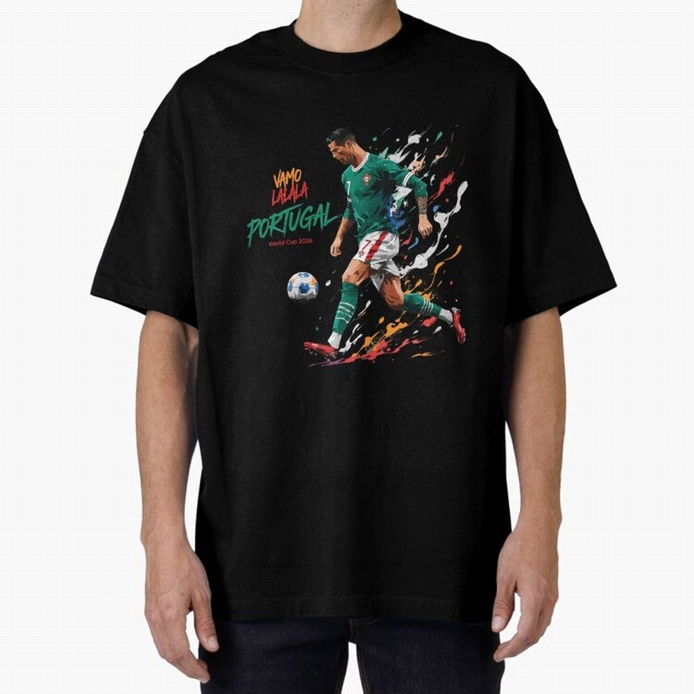 Portugal CR7 Fan World Cup 26 Oversized T-Shirt Cheer through Every Moment of Global Football Passion for FIFA World Cup 2026 Group Stage, Capturing Messi, England, France and Netherlands, Worldwide Fan Energy, Dramatic Goals, Stadium Lights and