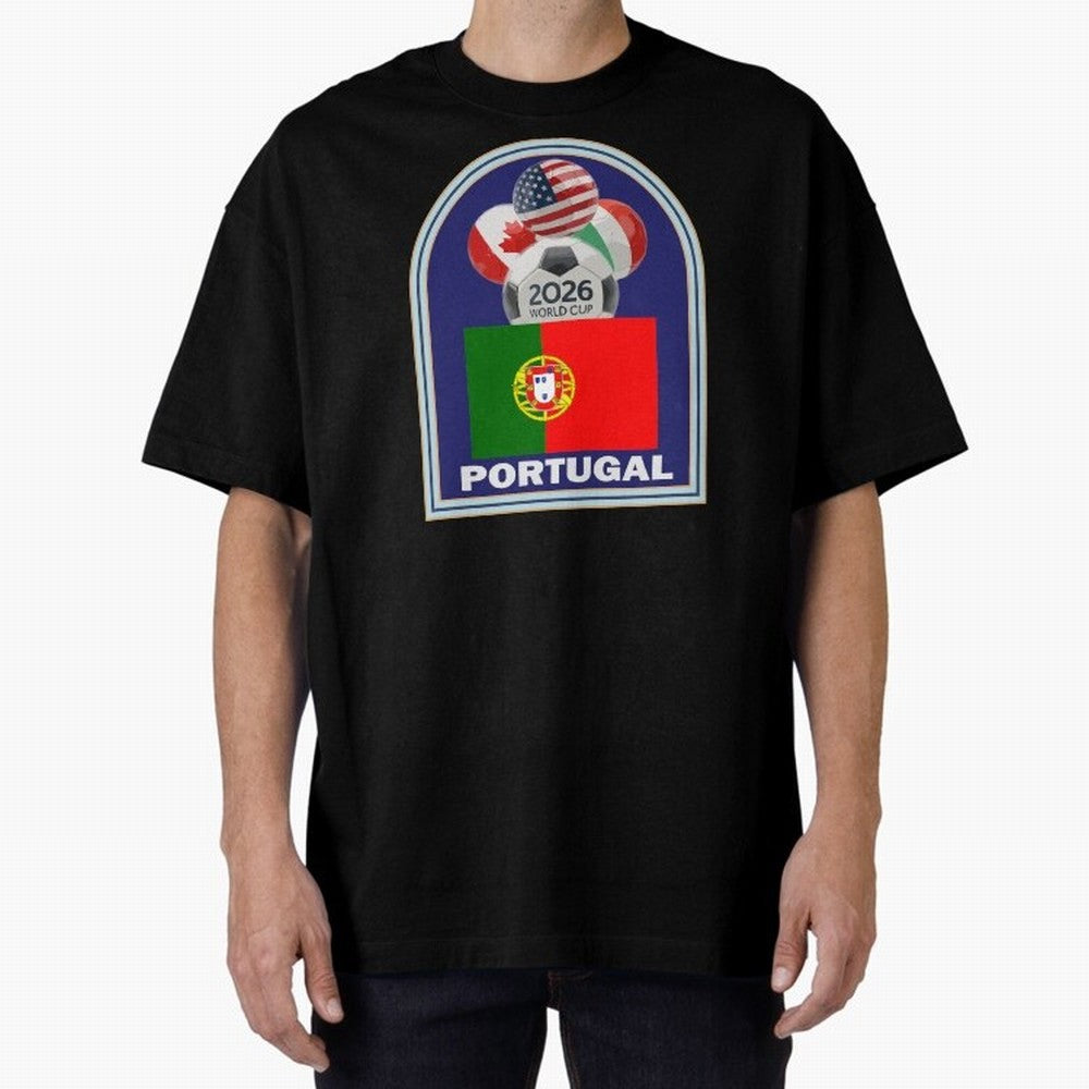 Portugal 2026 Soccer T-shirt Oversized T-Shirt Celebrate the Road through the FIFA World Cup 2026 Journey through Mbappe Highlights, France Pride, Football History, Final Match Energy, Crowd Noise and Once in a Lifetime Moments; Ideal for Fans Who