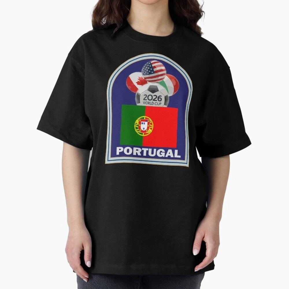 Portugal 2026 Soccer T-shirt Oversized T-Shirt Celebrate the Road through the FIFA World Cup 2026 Journey through Mbappe Highlights, France Pride, Football History, Final Match Energy, Crowd Noise and Once in a Lifetime Moments; Ideal for Fans Who