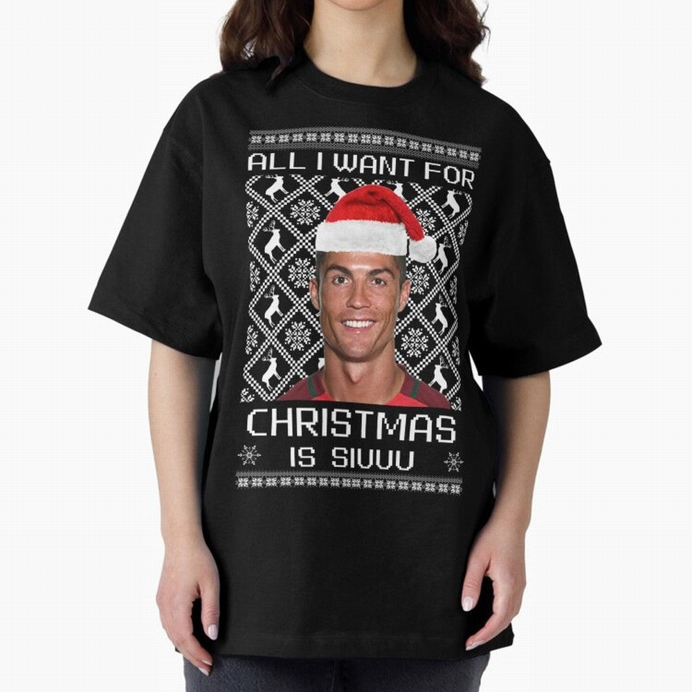 cristiano ronaldo siuuu christmas sweater Oversized T-Shirt Keep the Legacy of FIFA World Cup 2026 USA Canada Mexico Spirit, Centered on Netherlands, Haaland and Mbappe, Classic Soccer Heritage, Championship Pressure, Fan Loyalty and International