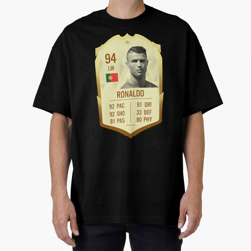 Cristiano Ronaldo Ultimate Card Oversized T-Shirt Elevate Match Day Hype around FIFA World Cup 2026 Group Stage, Neymar, Argentina, Soccer Culture, Superstar Moments, National Team Dreams and Competitive Fire; Perfect for People Who Love Argentina,