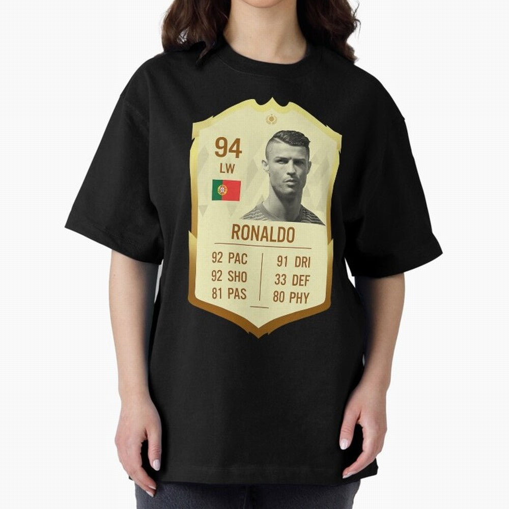 Cristiano Ronaldo Ultimate Card Oversized T-Shirt Elevate Match Day Hype around FIFA World Cup 2026 Group Stage, Neymar, Argentina, Soccer Culture, Superstar Moments, National Team Dreams and Competitive Fire; Perfect for People Who Love Argentina,