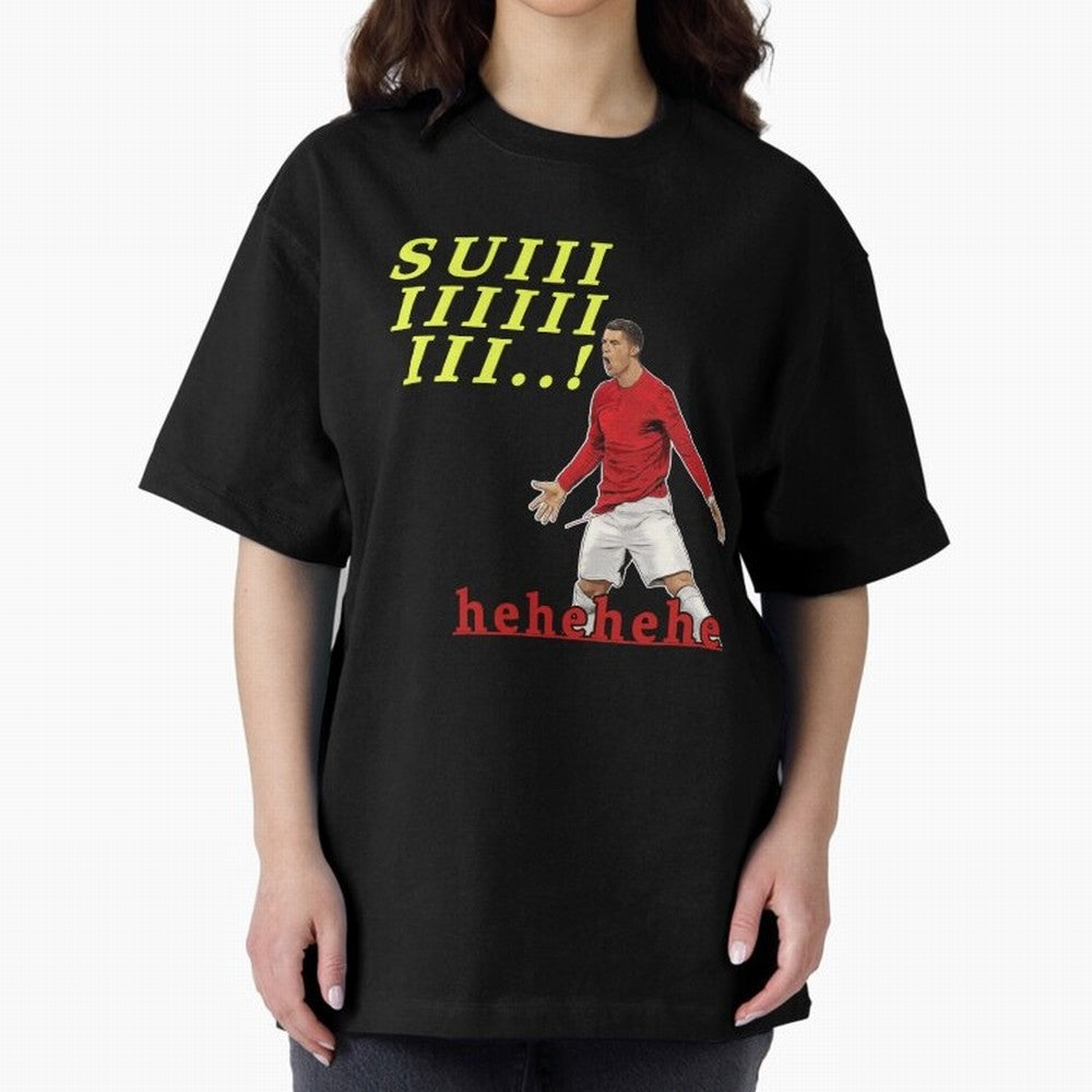 Hehehe suiii !! Cristiano ronaldo goal Oversized T-Shirt Show Match Day Excitement for the FIFA World Cup 2026 Group Stage Journey through Cristiano Ronaldo Highlights, Argentina and Brazil Pride, Supporter Pride, Iconic Celebrations, Legendary
