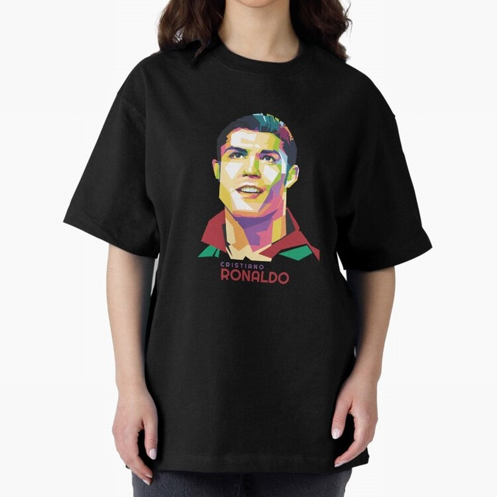 Cristiano Ronaldo Oversized T-Shirt Embrace the FIFA World Cup 2026 Group Stage Journey through Mbappe and Neymar Highlights, Argentina, France and Brazil Pride, Global Supporter Spirit, Legendary Goals, National Colors and Tournament Celebration;