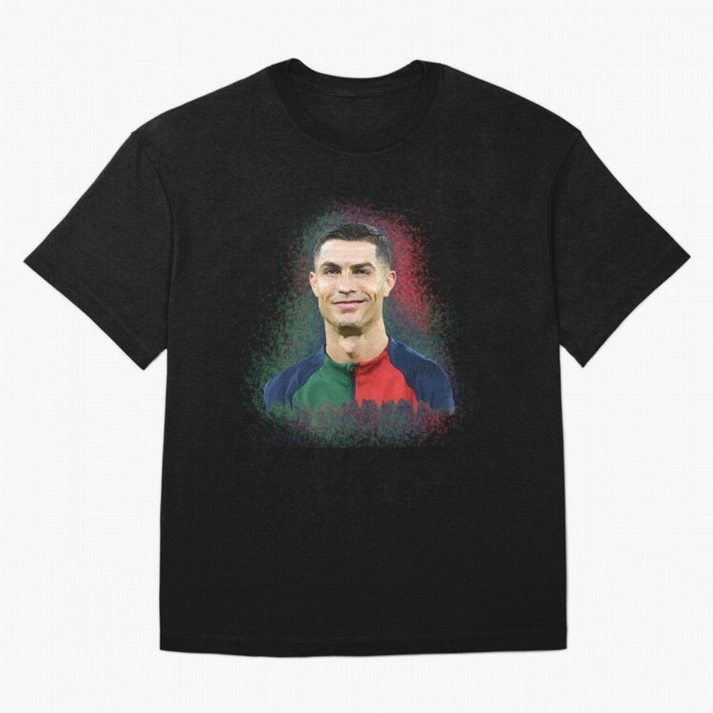 Cristiano Ronaldo digital art Oversized T-Shirt Share FIFA World Cup 2026 Spirit, Featuring Argentina, France and Brazil, Neymar, Stadium Memories, Football Loyalty, International Chants and Championship Tradition; Great for Supporters Who Love