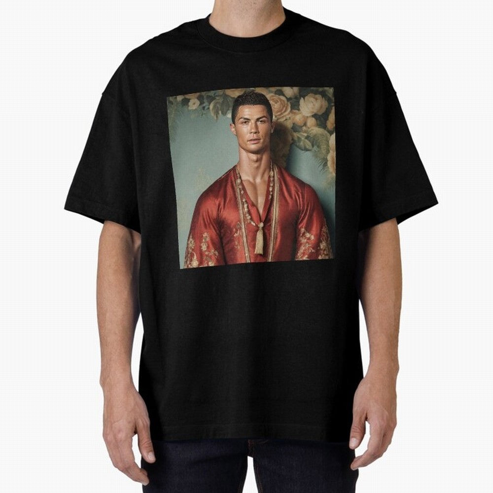 Cristiano Ronaldo Oversized T-Shirt Show Love for Legendary Goals in FIFA World Cup 2026 USA Canada Mexico for Fans of Haaland and Mbappe and Portugal, Spain and Germany, Bringing Sports Nostalgia, International Competition, Famous Players and