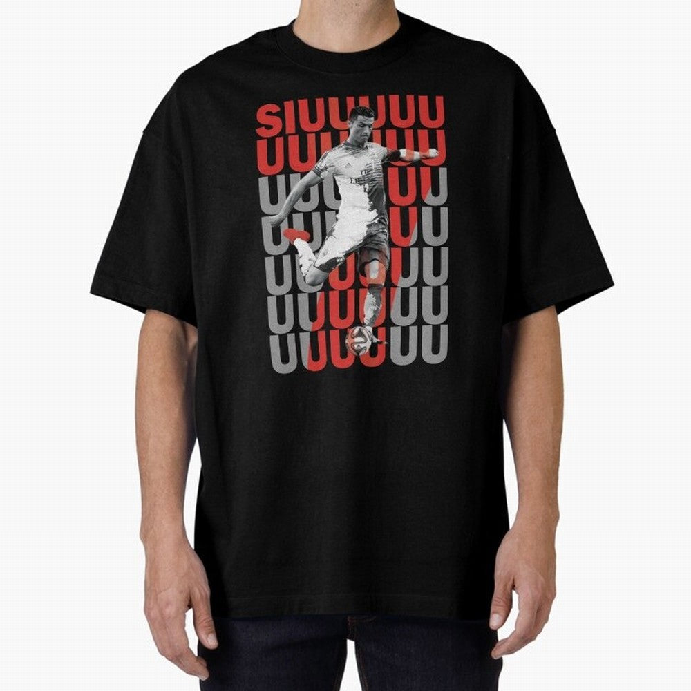 Siuuuuuu Cristiano Ronaldo Oversized T-Shirt Follow Every Goal of the FIFA World Cup 2026 Journey through Cristiano Ronaldo, Haaland and CR7 Highlights, Portugal, Spain and Germany Pride, Global Supporter Spirit, Legendary Goals, National Colors