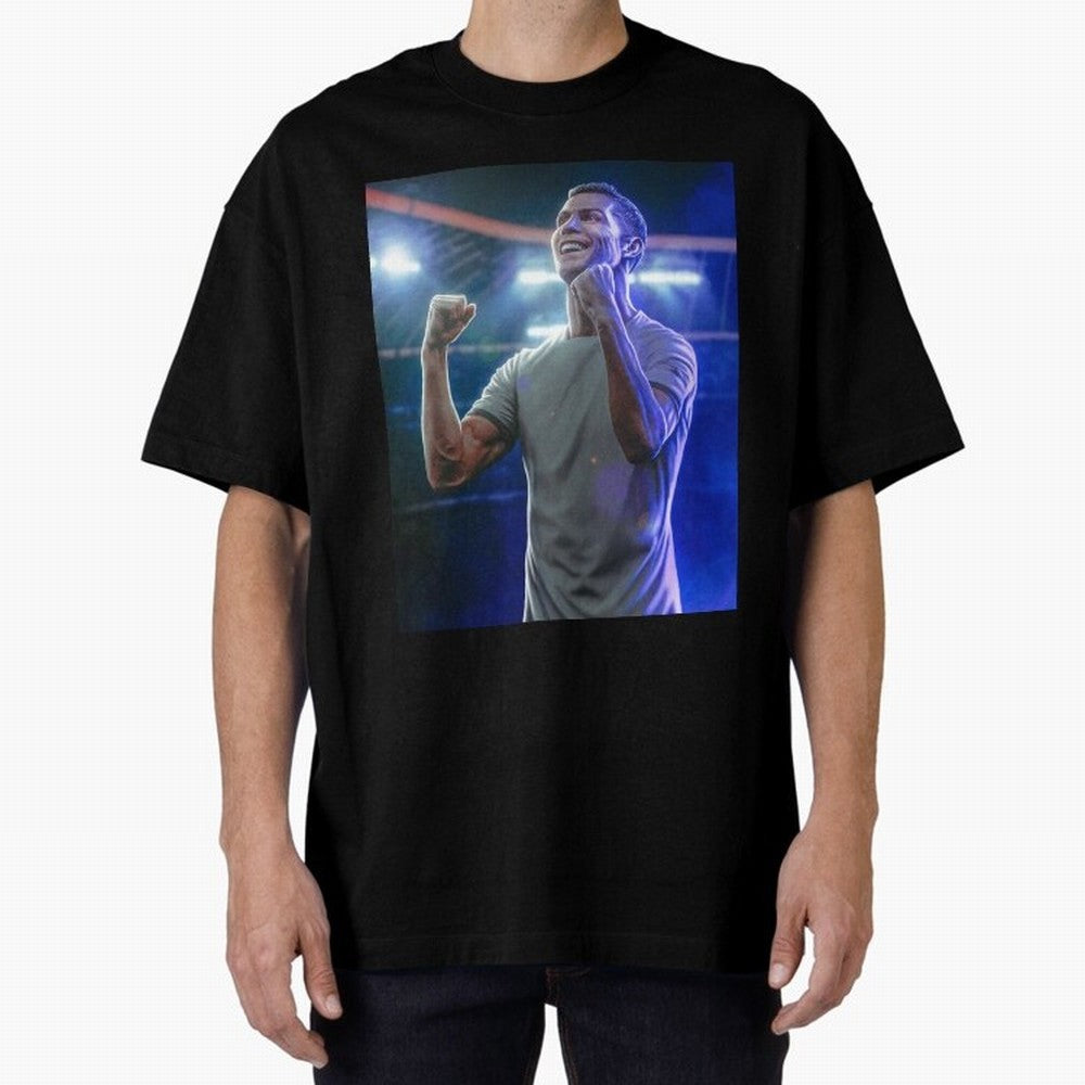 Cristiano Ronaldo Oversized T-Shirt Showcase Match Day Hype around FIFA World Cup 2026 USA Canada Mexico, CR7 and Messi, England, France and Netherlands, Stadium Chants, National Pride, Trophy Dreams and Unforgettable Football Memories; Perfect for
