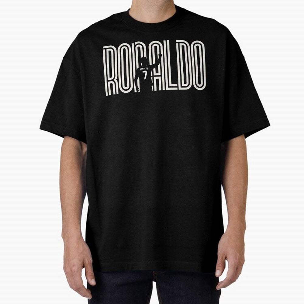 Fan Art - Cristiano Ronaldo (CR7) - Black Edition Oversized T-Shirt Celebrate Fan Culture around FIFA World Cup 2026 Group Stage for Fans of Mbappe and Portugal, Spain and Germany, Bringing Tournament Hype, Historic Matchups, Family Viewing Parties