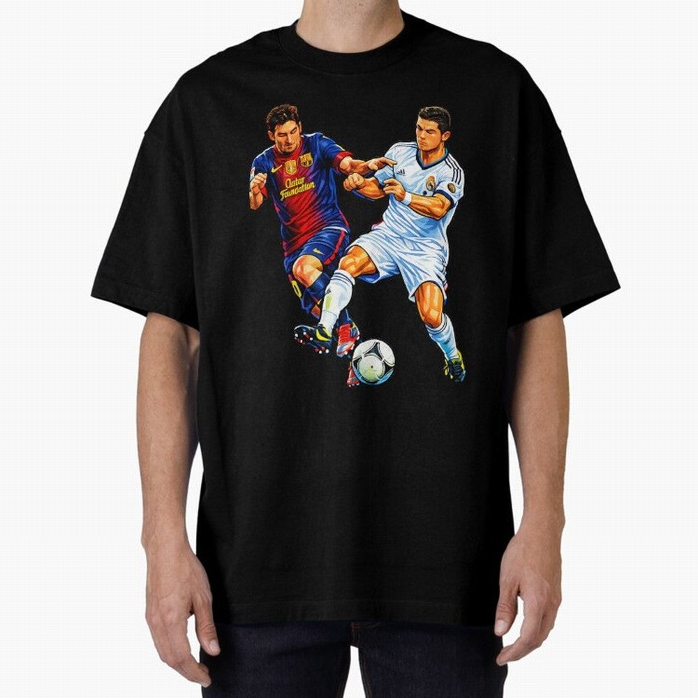 2 GOATS Oversized T-Shirt Turn Football Passion into FIFA World Cup 2026 USA Canada Mexico Spirit, with Brazil, Portugal and Argentina, Haaland, Stadium Memories, Football Loyalty, International Chants and Championship Tradition; Perfect for