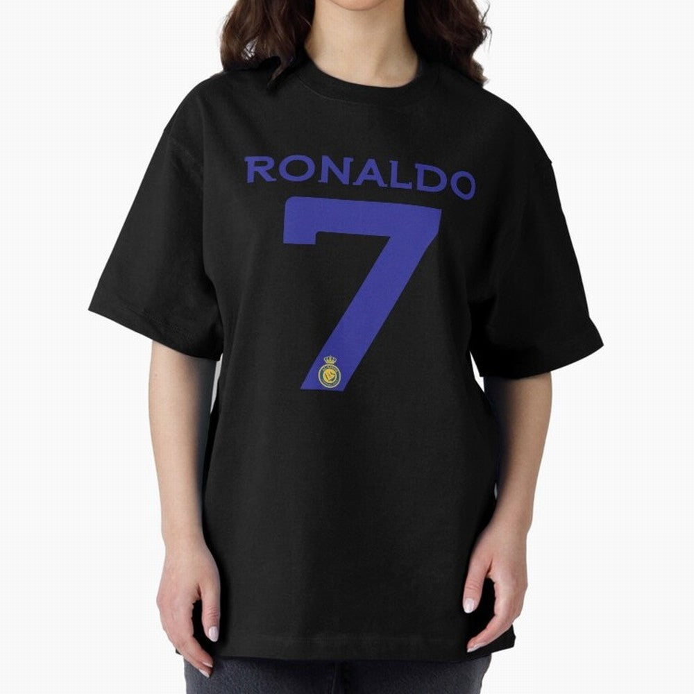 Ronaldo 7 Al-Nassr Football Club - Oversized T-Shirt Bring Retro Soccer Energy to FIFA World Cup 2026 USA Canada Mexico Spirit, Centered on Germany, Mbappe, Football History, Final Match Energy, Crowd Noise and Once in a Lifetime Moments; Great for