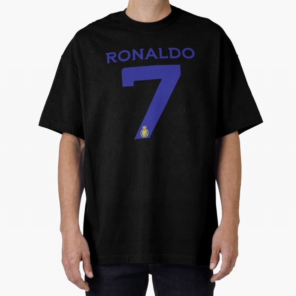 Ronaldo 7 Al-Nassr Football Club - Oversized T-Shirt Bring Retro Soccer Energy to FIFA World Cup 2026 USA Canada Mexico Spirit, Centered on Germany, Mbappe, Football History, Final Match Energy, Crowd Noise and Once in a Lifetime Moments; Great for