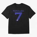 Ronaldo 7 Al-Nassr Football Club - Oversized T-Shirt Bring Trophy Dreams to Global Football Passion for FIFA World Cup 2026 Group Stage, Connected to Cristiano Ronaldo, Haaland and CR7, England, France and Netherlands, Stadium Memories, Football