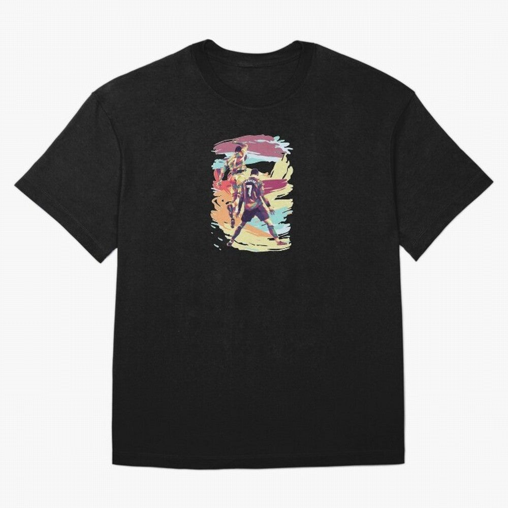 Illustration Cristiano Ronaldo CR7 Oversized T-Shirt Bring Trophy Dreams to FIFA World Cup 2026 Group Stage Driven by Neymar, Portugal Energy, Classic Soccer Heritage, Championship Pressure, Fan Loyalty and International Pride; Ideal for Football