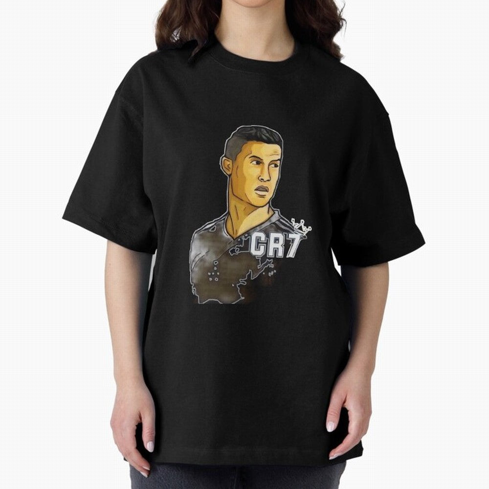 Cristiano Ronaldo digital art Oversized T-Shirt Bring World Football Passion into FIFA World Cup 2026 for Fans of Haaland and Argentina, France and Brazil, Bringing Sports Nostalgia, International Competition, Famous Players and Unforgettable