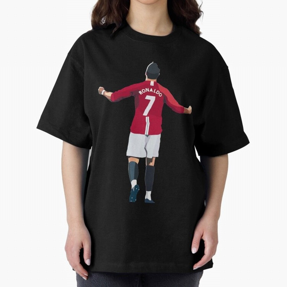 Cristiano Ronaldo Legend Cristiano Ronaldo Oversized T-Shirt Feel the Trophy Chase of Global Football Passion for FIFA World Cup 2026 USA Canada Mexico, Driven by Messi, Neymar and Mbappe, France and Portugal, Goal Celebration Energy, Supporter