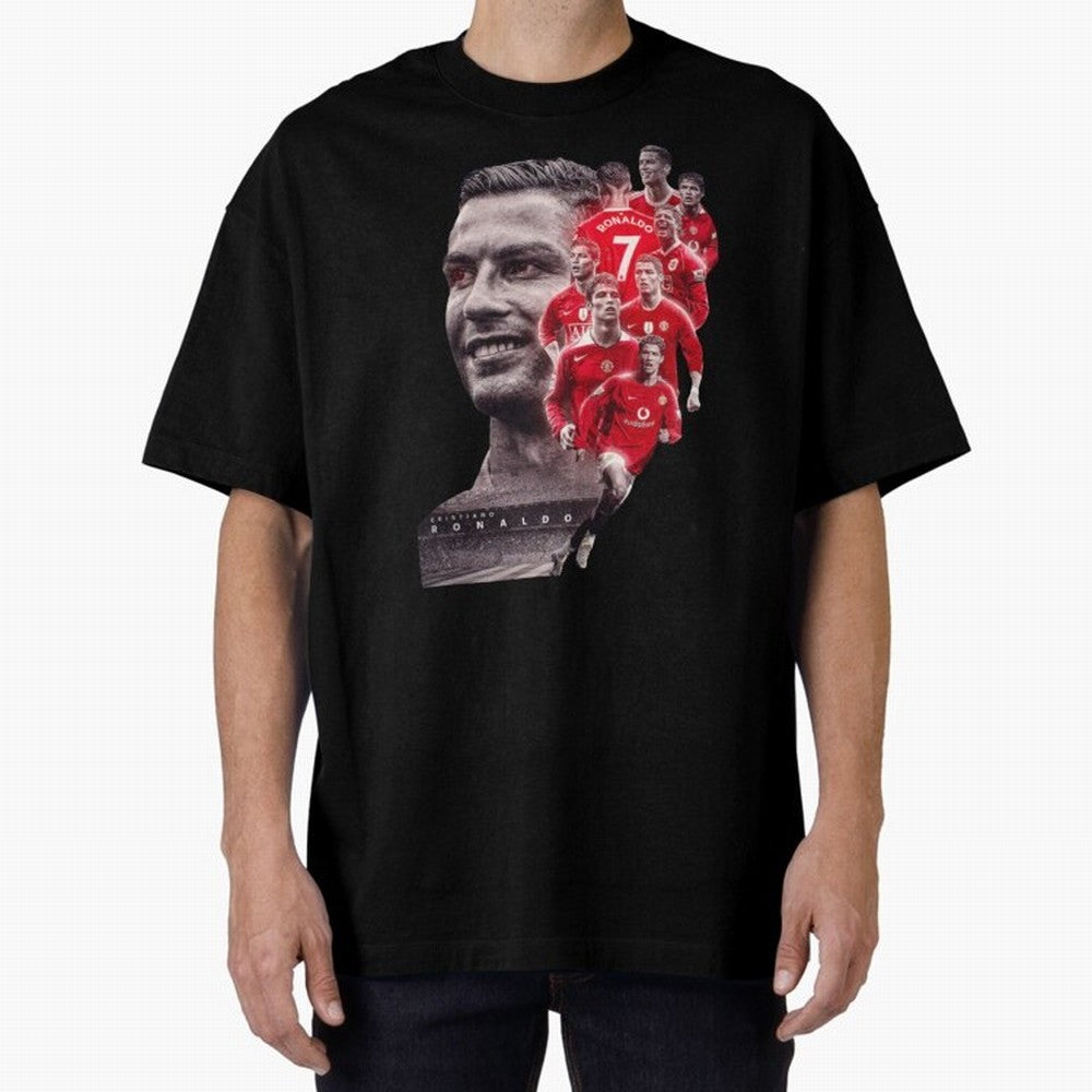 ronaldo Oversized T-Shirt Bring a Vintage Feel to FIFA World Cup 2026 Group Stage for Fans of Cristiano Ronaldo, Haaland and CR7 and France and Portugal, Bringing Vintage Soccer Flavor, Modern Football Stars, National Flags and Final Night Emotion;