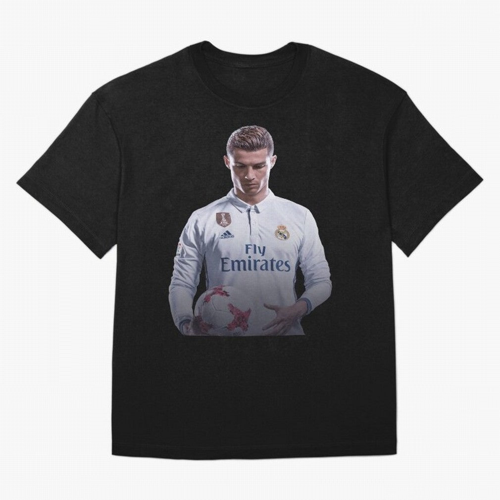 Ronaldo Madrid Jersey Poster Oversized T-Shirt Honor the Football Icons of Match Day Hype around FIFA World Cup 2026 Group Stage, Haaland and Mbappe, Argentina and Brazil, Vintage Soccer Flavor, Modern Football Stars, National Flags and Final Night