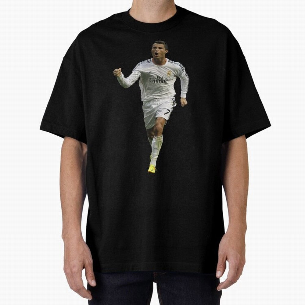 Cristiano Cool Sticker Oversized T-Shirt Show Up for the Glory of FIFA World Cup 2026 for Fans of Messi and Cristiano Ronaldo and Brazil, Portugal and Argentina, Bringing Football Passion, Legendary Performances, Festival Vibes and Supporter