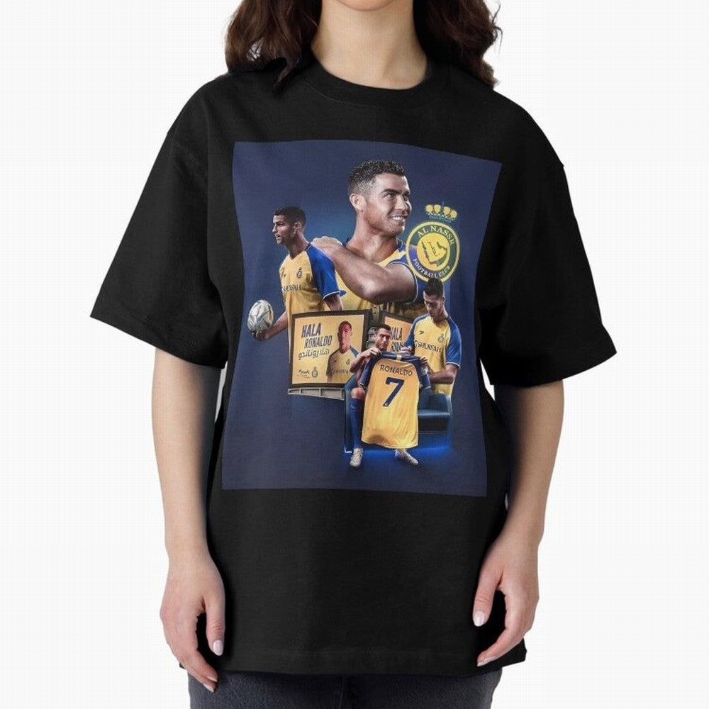 Art Cristiano Ronaldo Wallpaper Oversized T-Shirt Back Your Heroes with FIFA World Cup 2026 Group Stage for Fans of Messi and Cristiano Ronaldo and England and Germany, Bringing Vintage Soccer Flavor, Modern Football Stars, National Flags and Final
