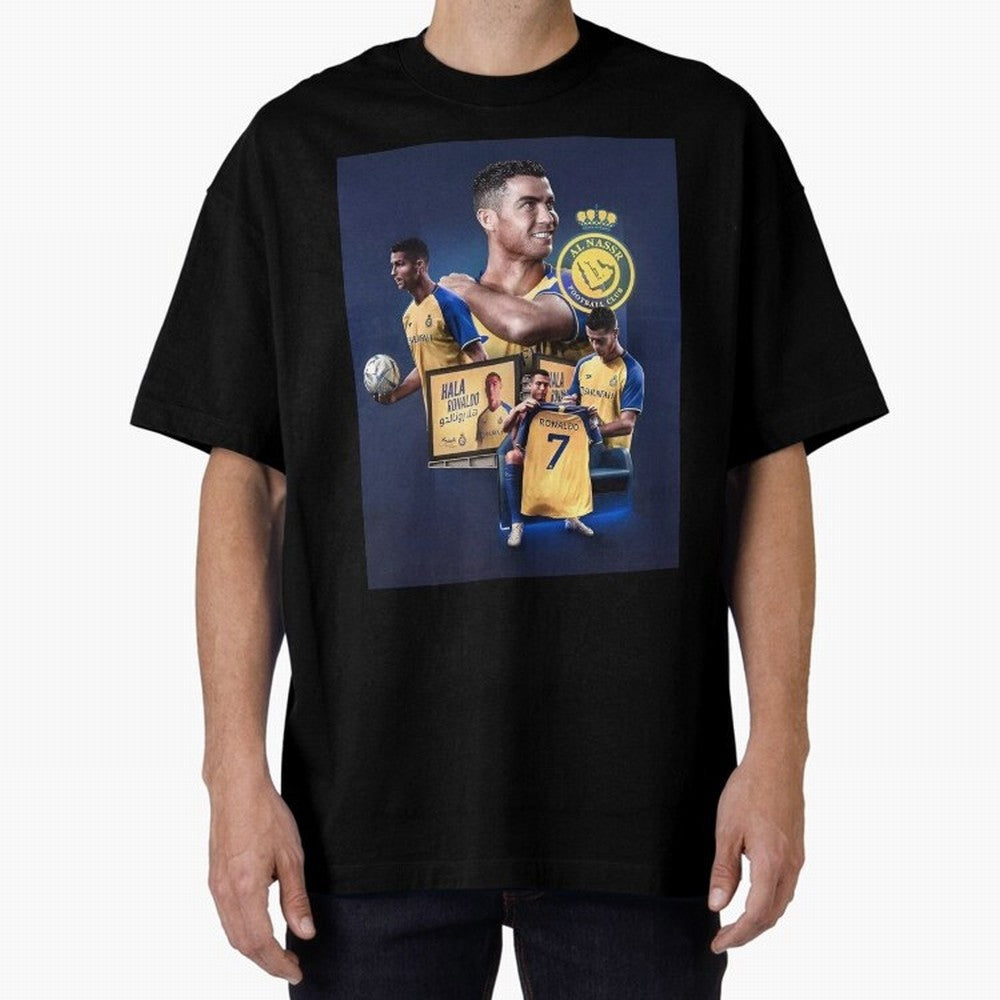 Art Cristiano Ronaldo Wallpaper Oversized T-Shirt Back Your Heroes with FIFA World Cup 2026 Group Stage for Fans of Messi and Cristiano Ronaldo and England and Germany, Bringing Vintage Soccer Flavor, Modern Football Stars, National Flags and Final