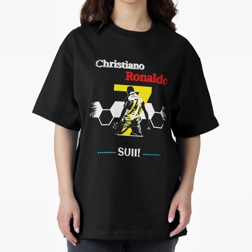 Cristiano Ronaldo Cr7 Oversized T-Shirt Celebrate Fan Culture around FIFA World Cup 2026 USA Canada Mexico Spirit, Celebrating Argentina, Messi, Championship Spirit, Famous Goals, Roaring Crowds and International Football Unity; Great for Watch