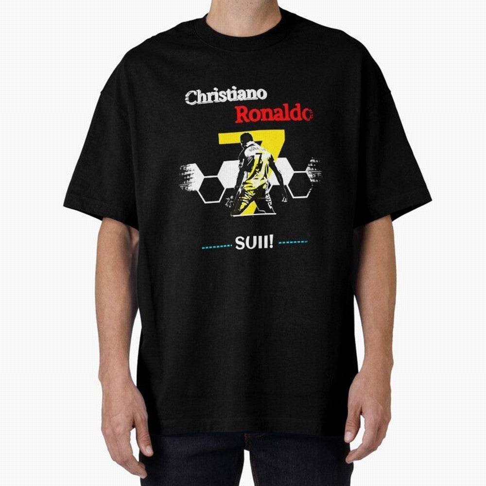 Cristiano Ronaldo Cr7 Oversized T-Shirt Celebrate Fan Culture around FIFA World Cup 2026 USA Canada Mexico Spirit, Celebrating Argentina, Messi, Championship Spirit, Famous Goals, Roaring Crowds and International Football Unity; Great for Watch