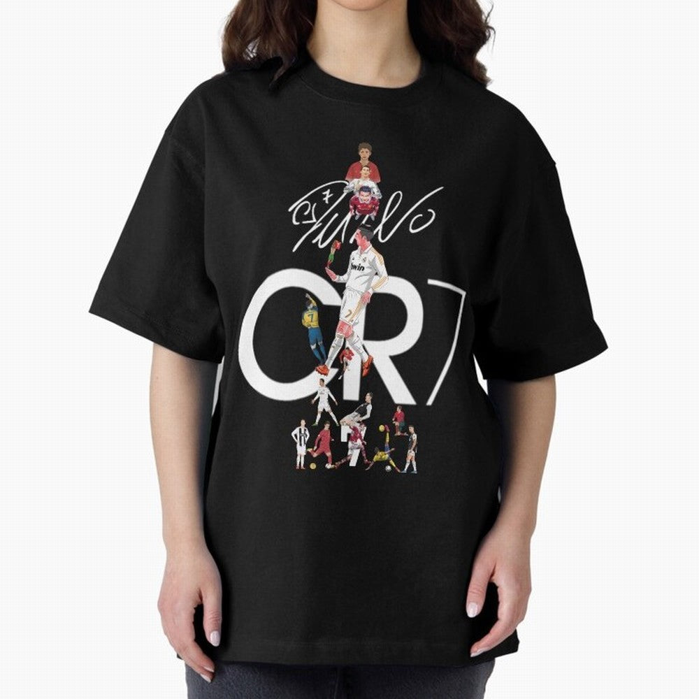 CR7 Oversized T-Shirt Make Every Kick Count in Global Football Passion for FIFA World Cup 2026, Filled with Mbappe and Neymar, Portugal, Spain and Germany, Global Supporter Spirit, Legendary Goals, National Colors and Tournament Celebration; Ideal