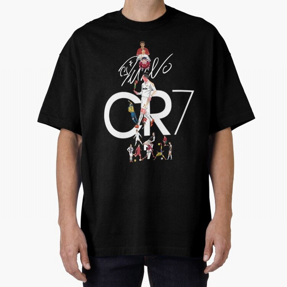 CR7 Oversized T-Shirt Make Every Kick Count in Global Football Passion for FIFA World Cup 2026, Filled with Mbappe and Neymar, Portugal, Spain and Germany, Global Supporter Spirit, Legendary Goals, National Colors and Tournament Celebration; Ideal
