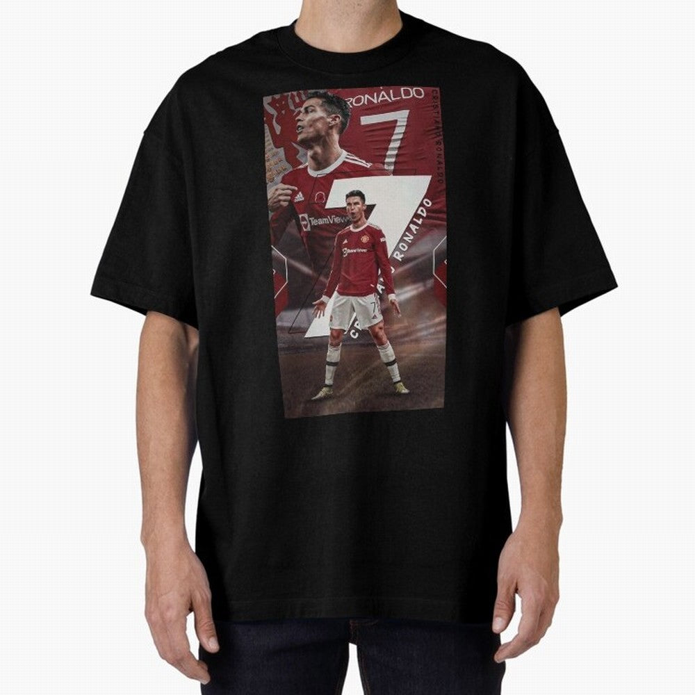 Cristiano Ronaldo Oversized T-Shirt Follow Global Football Passion for FIFA World Cup 2026 USA Canada Mexico, Driven by Haaland and Mbappe, Spain, Football Festival Excitement, Trophy Ambitions, Country Rivalries and Star Player Buzz; Made for