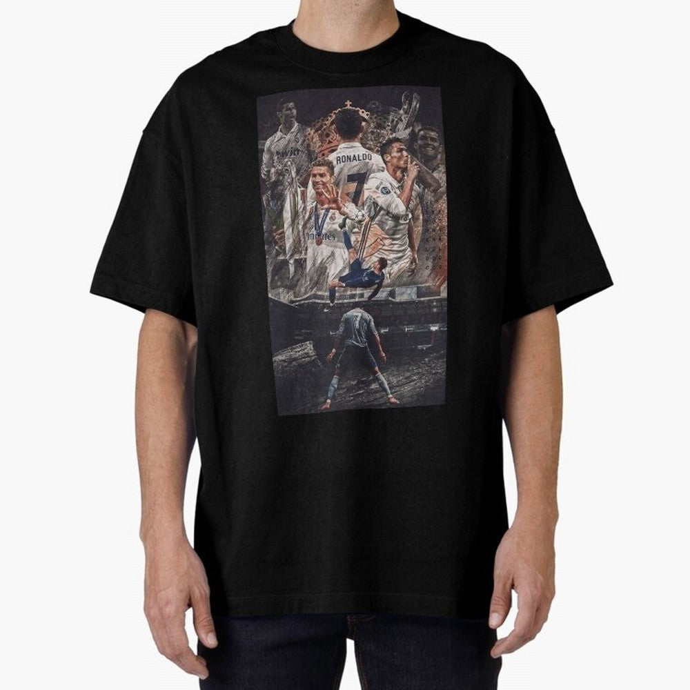 Cristiano Ronaldo Oversized T-Shirt Carry National Pride through FIFA World Cup 2026 Spirit, Inspired by England, Messi, Sports Nostalgia, International Competition, Famous Players and Unforgettable Victories; Perfect for Fans, Collectors, Family