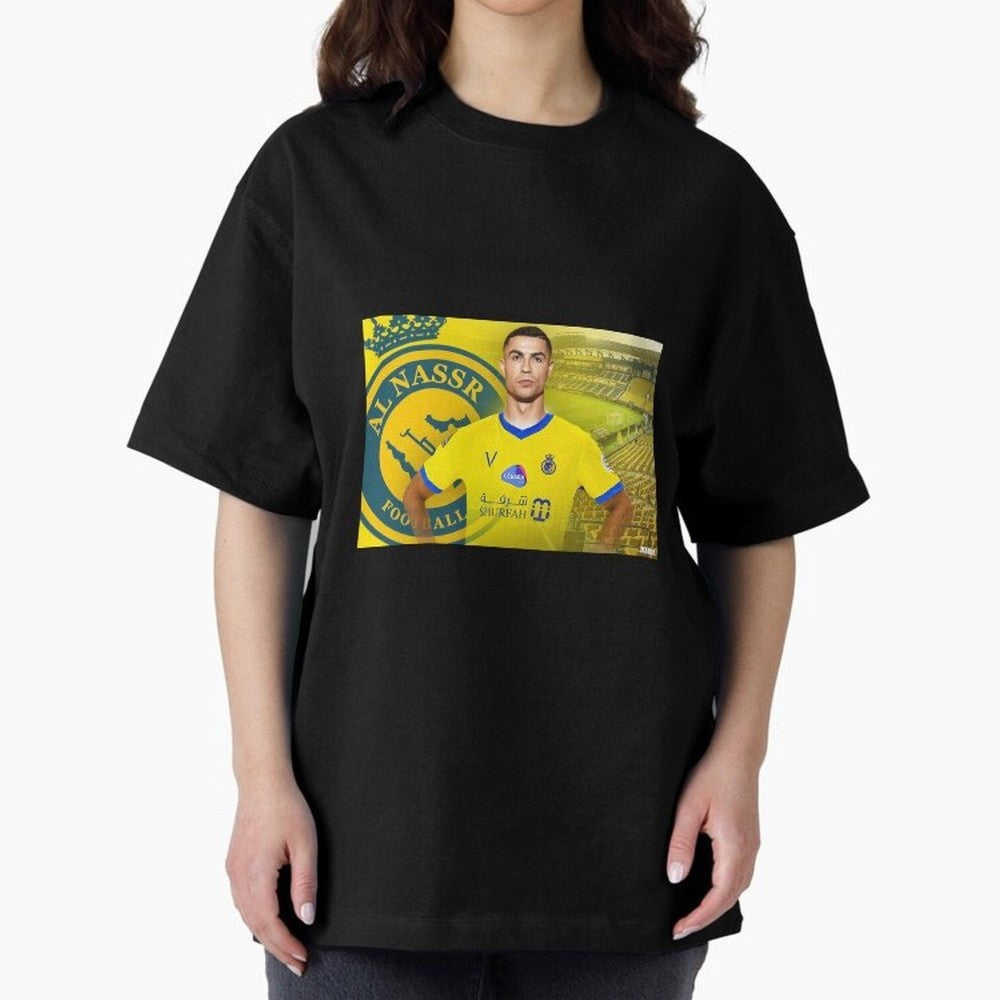 AL NASSR CRISTIANO RONALDO Oversized T-Shirt Make Memories around Global Football Passion for FIFA World Cup 2026, with CR7, France and Portugal, Classic Soccer Heritage, Championship Pressure, Fan Loyalty and International Pride; Great for