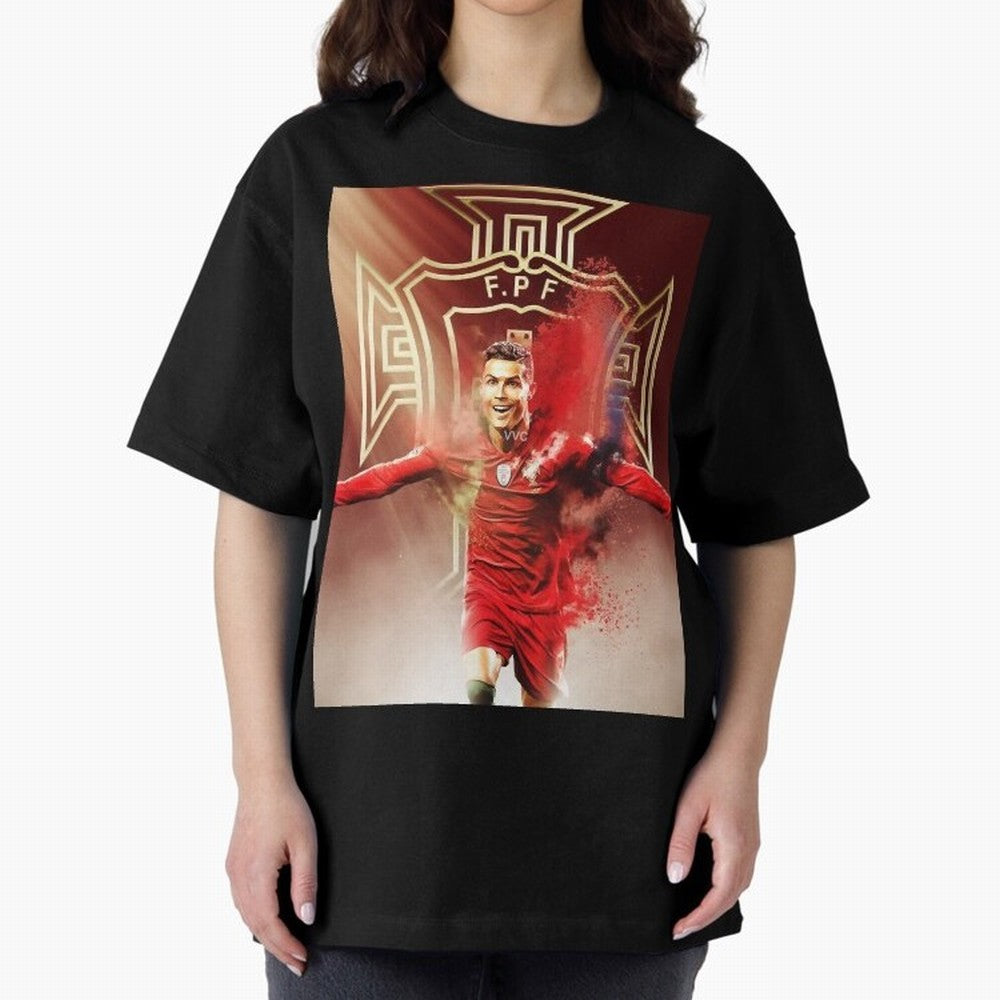 CR>7 Por Oversized T-Shirt Mark FIFA World Cup 2026 Spirit, Capturing England, France and Netherlands, Mbappe, Sports Nostalgia, International Competition, Famous Players and Unforgettable Victories; Great for Watch Parties, Sports Bars, Family