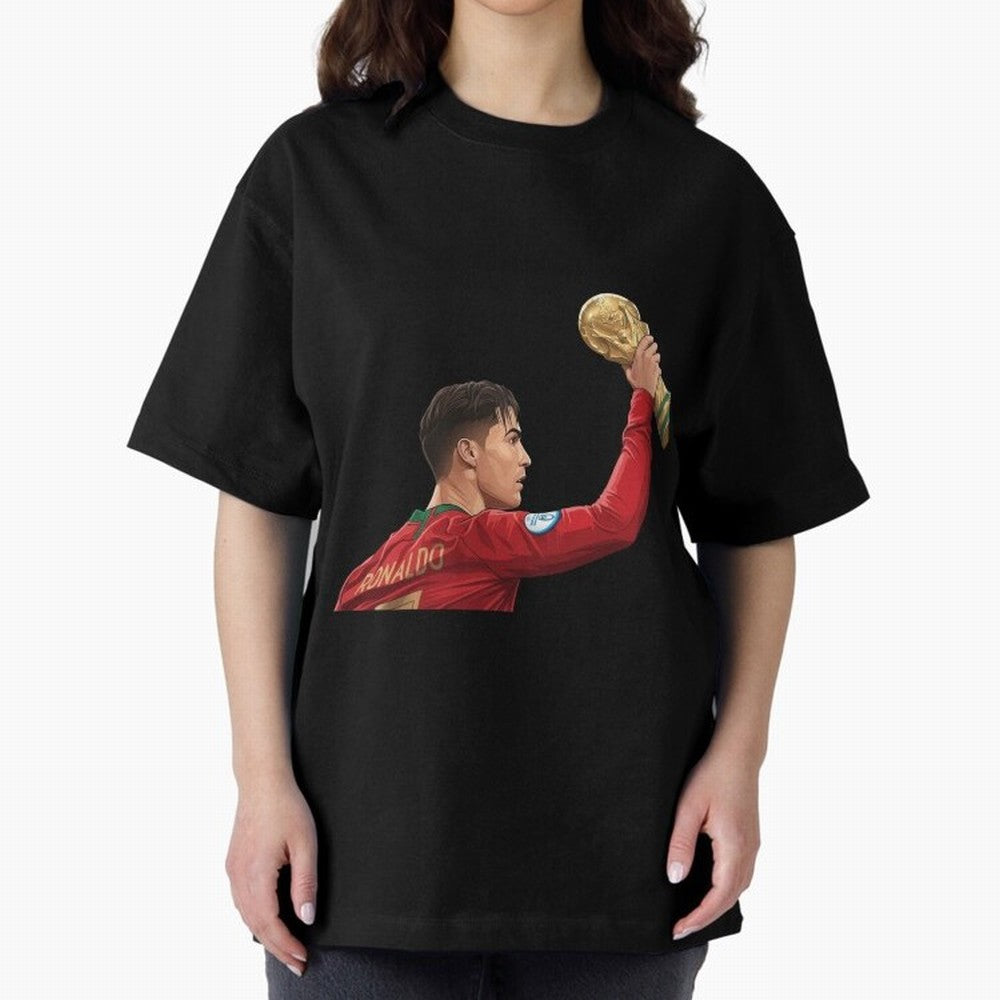 Cristiano Ronaldo Oversized T-Shirt Honor Football Greatness during FIFA World Cup 2026 with Cristiano Ronaldo, Haaland and CR7, Brazil Energy, Football History, Final Match Energy, Crowd Noise and Once in a Lifetime Moments; Ideal for Fans Who