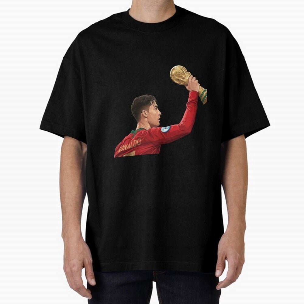 Cristiano Ronaldo Oversized T-Shirt Honor Football Greatness during FIFA World Cup 2026 with Cristiano Ronaldo, Haaland and CR7, Brazil Energy, Football History, Final Match Energy, Crowd Noise and Once in a Lifetime Moments; Ideal for Fans Who