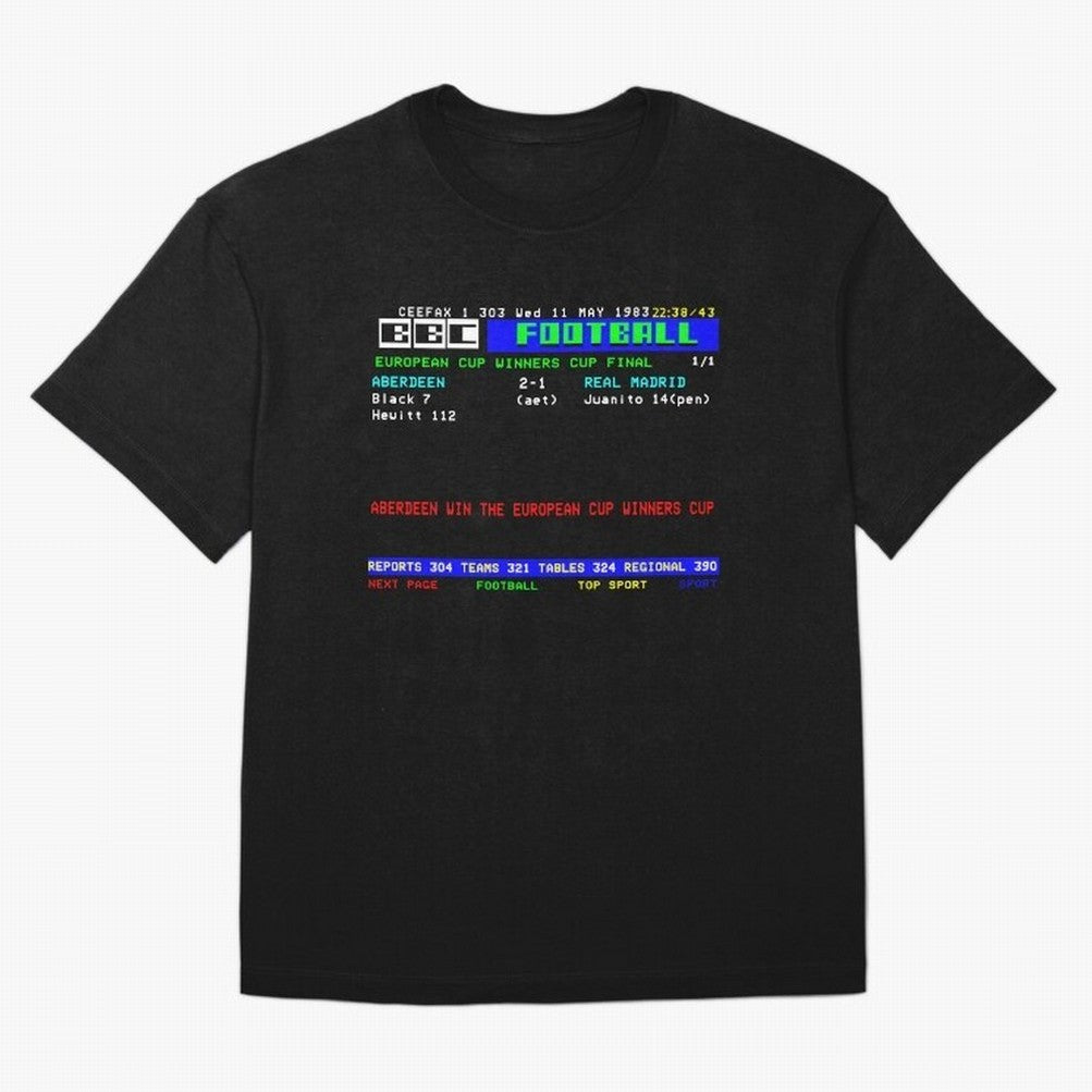 Aberdeen Cup Winners Cup Final 1983 CEEFAX Oversized T-Shirt Honor the Beautiful Game during FIFA World Cup 2026 USA Canada Mexico for Fans of Mbappe and Neymar and Spain, Bringing Match Day Excitement, Supporter Culture, Golden Goals and Global