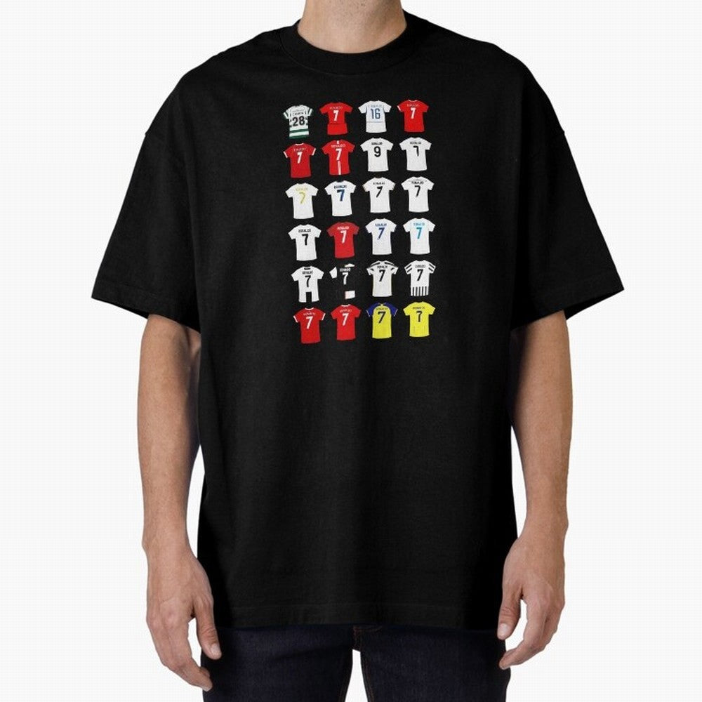 Cristiano Ronaldo Football Shirt Oversized T-Shirt Cheer through Every Moment of FIFA World Cup 2026 USA Canada Mexico for Fans of Cristiano Ronaldo, Haaland and CR7 and Portugal, Spain and Germany, Bringing Sports Nostalgia, International