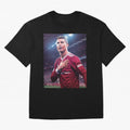 Cristiano Ronaldo New Oversized T-Shirt Feel the Trophy Chase of FIFA World Cup 2026 USA Canada Mexico Spirit, Centered on England, France and Netherlands, Cristiano Ronaldo, Worldwide Fan Energy, Dramatic Goals, Stadium Lights and Championship