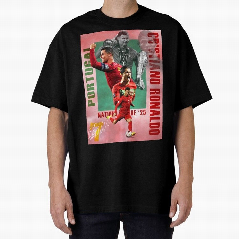 Cristiano Ronaldo Portugal Football Legend Oversized T-Shirt Join Global Football Passion for FIFA World Cup 2026 USA Canada Mexico, Centered on CR7 and Messi, Portugal, Sports Nostalgia, International Competition, Famous Players and Unforgettable