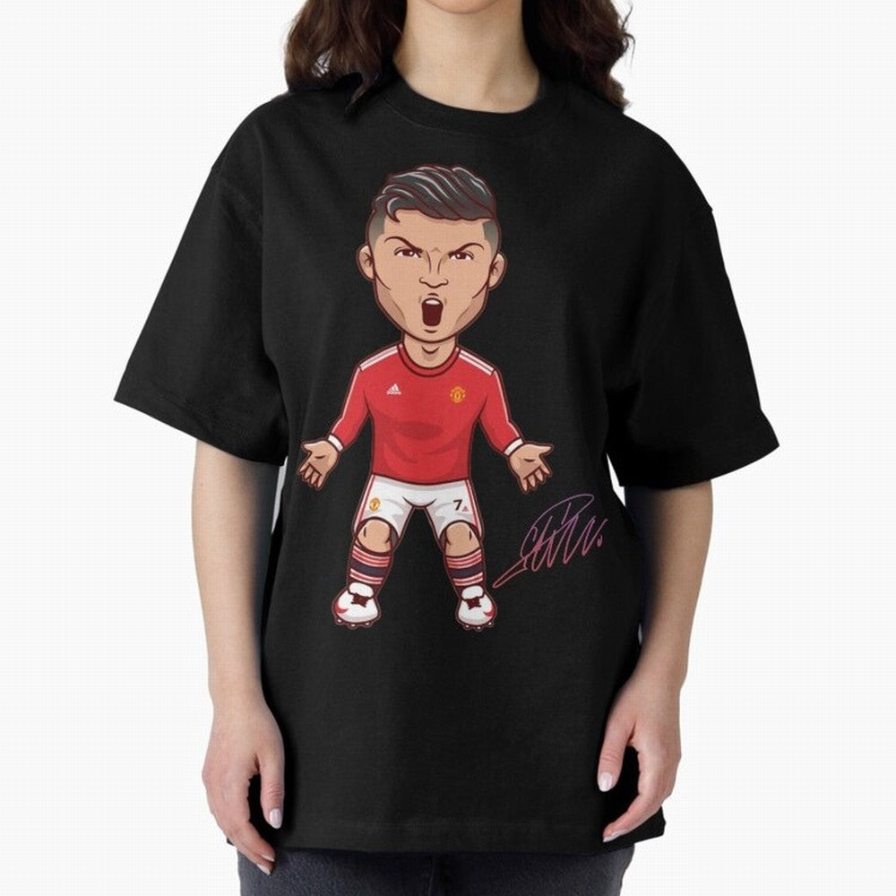 Cristiano Ronaldo CR7 Signature Oversized T-Shirt Discover FIFA World Cup 2026 for Fans of Mbappe and Neymar and France and Portugal, Bringing Sports Nostalgia, International Competition, Famous Players and Unforgettable Victories; Great for